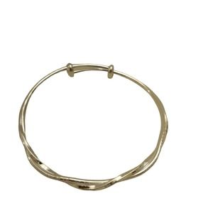 925 sterling silver twist bangle bracelet. Adjustable fit.